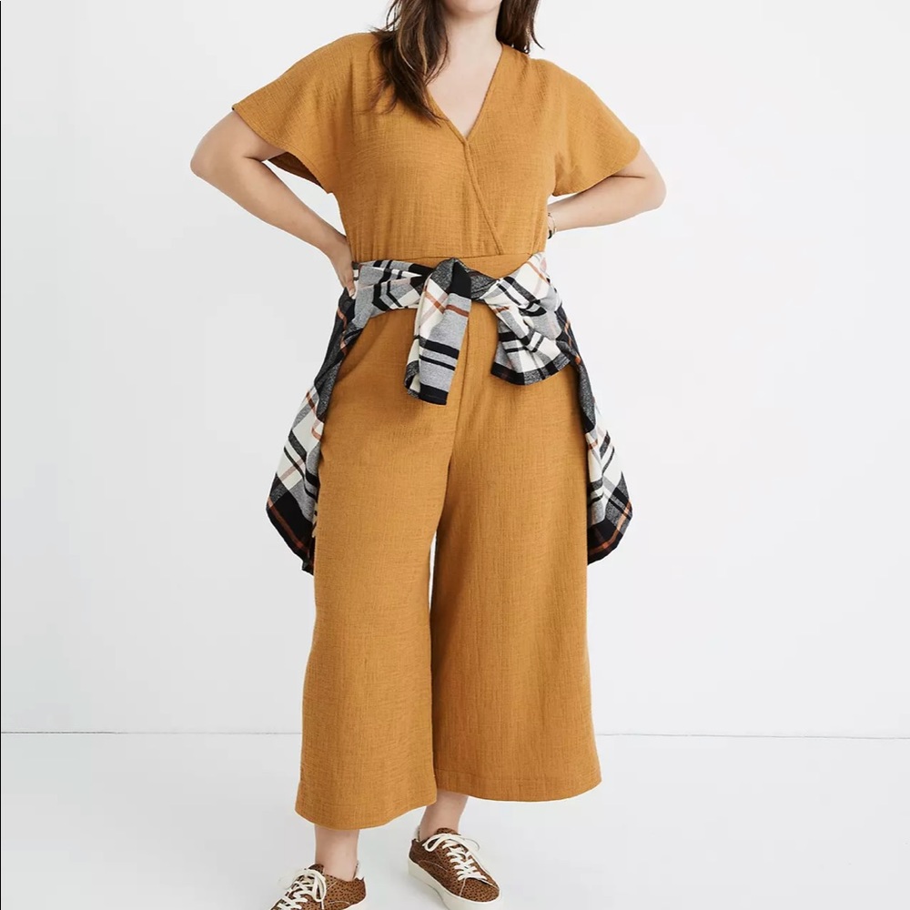 Madewell Texture and Thread Mustard Jumpsuit